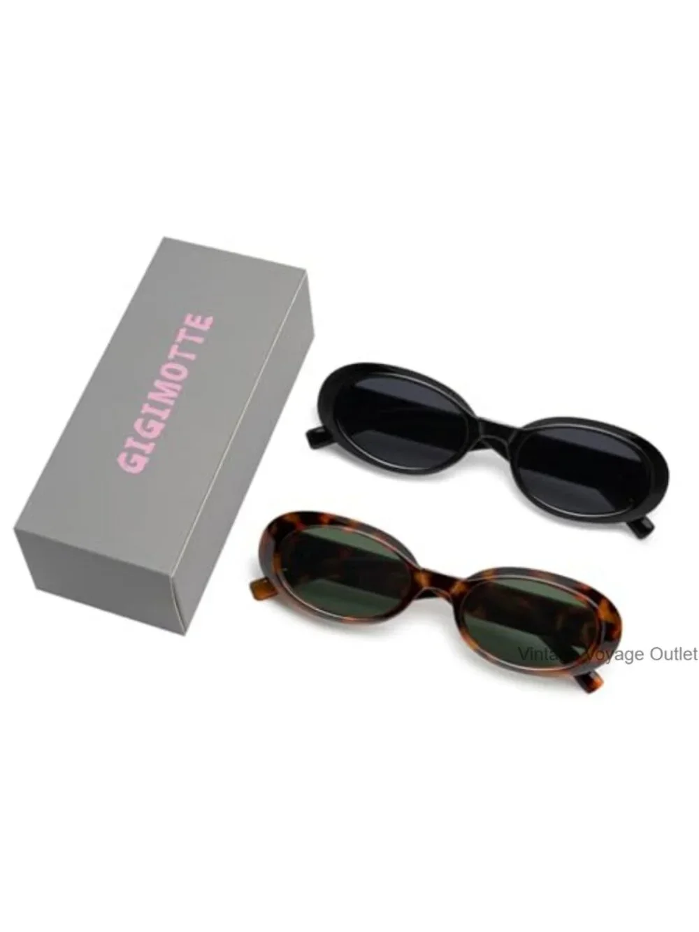 Retro Oval Sunglasses 2-Pack Small 90s Vintage UV Protection